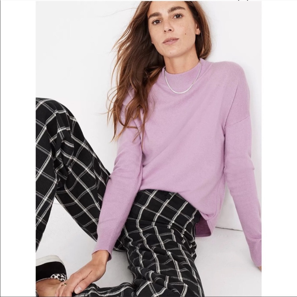 NWT Madewell Ashbury Lilac Mock Neck Sweater